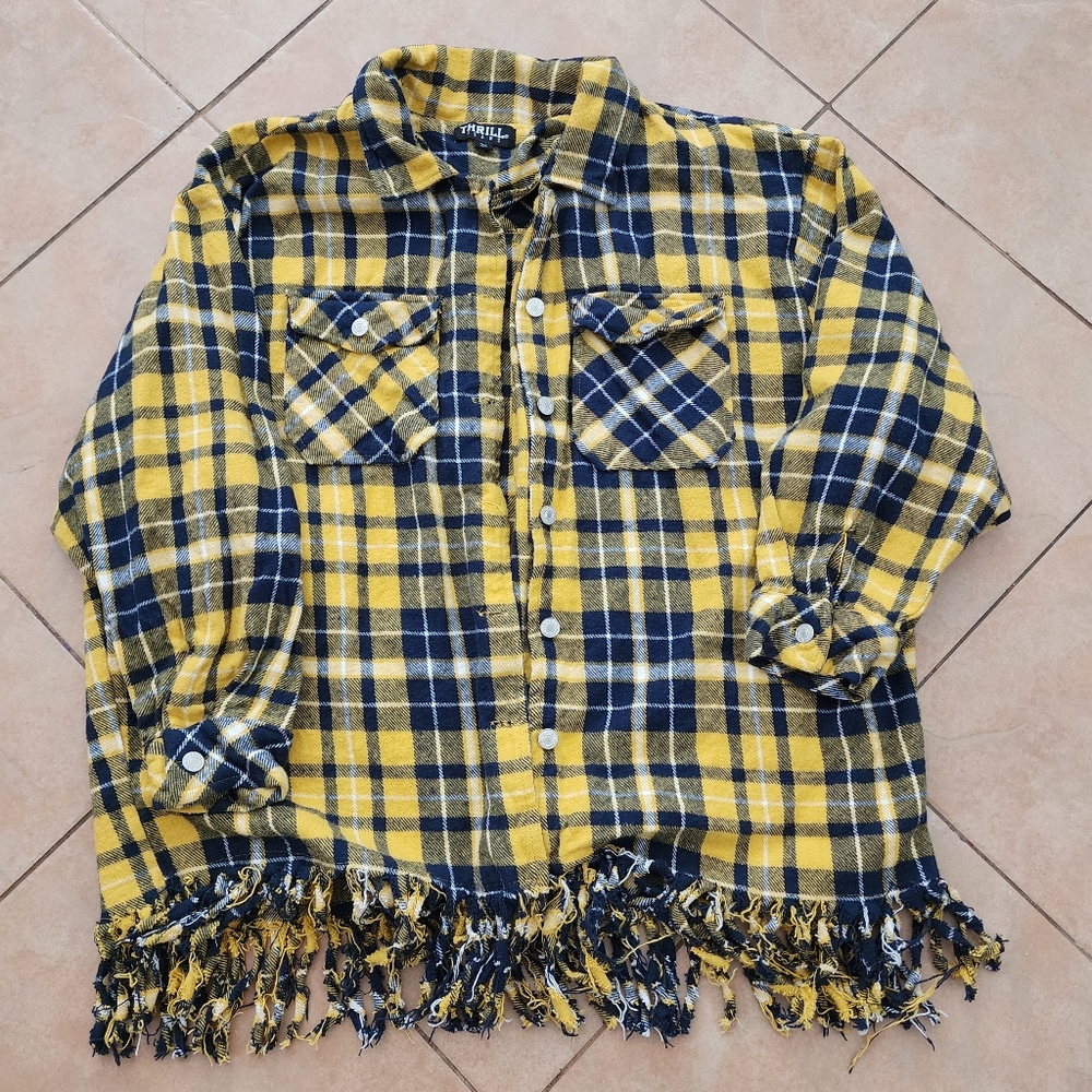 Thrill Jeans Yellow Plaid Shacket